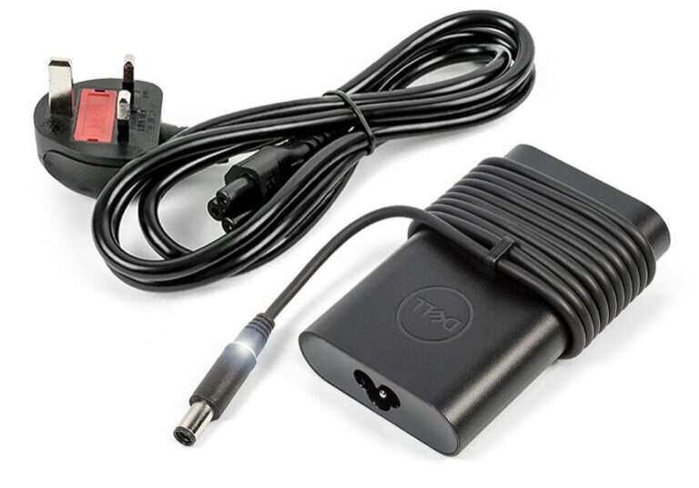 Dell 65W Charger 7.4mm Adapter with 1m Power Cord – Compatible with Dell Laptops